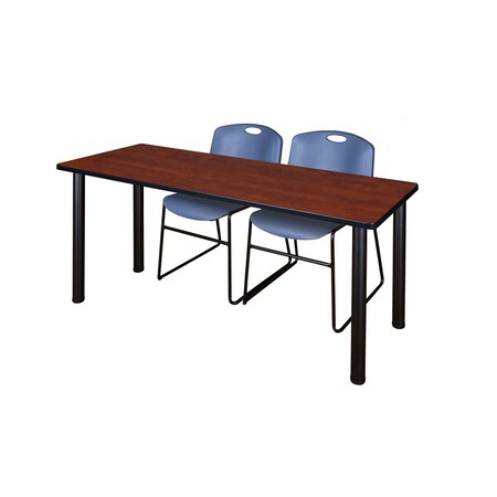 Kee Rectangle Tables > Training Tables > Kee Table & Chair Sets, 66 W, 24 L, 29 H, Cherry MT6624CHBPBK44BE